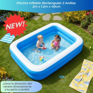 PISCINA INFLABLE RECTANGULAR 2 METROS