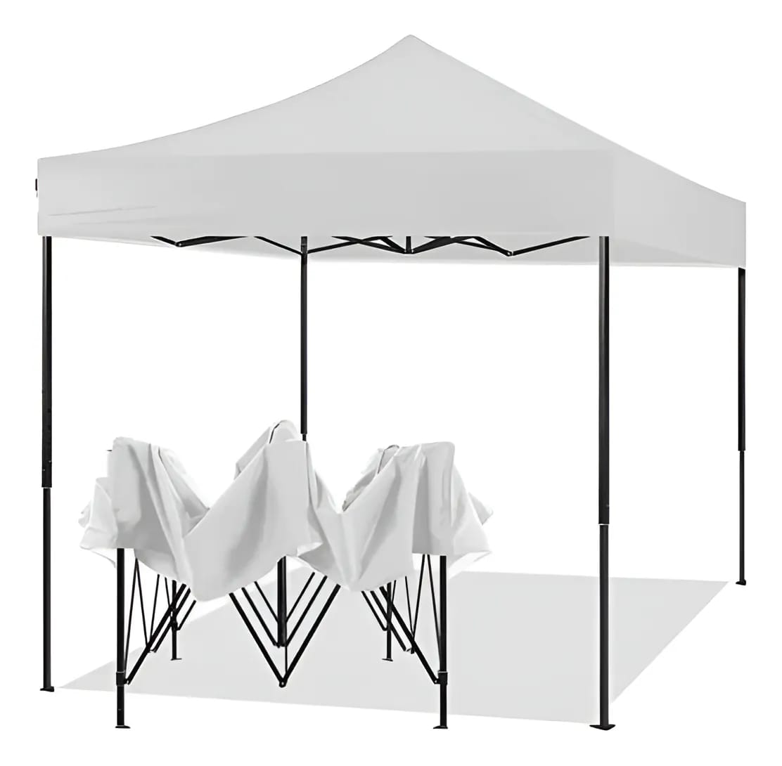 TOLDO PLEGABLE 2X2 CON ESTRUCTURA LONA BLANCA