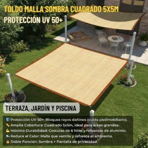 TOLDO VELA CUADRADO 5X5