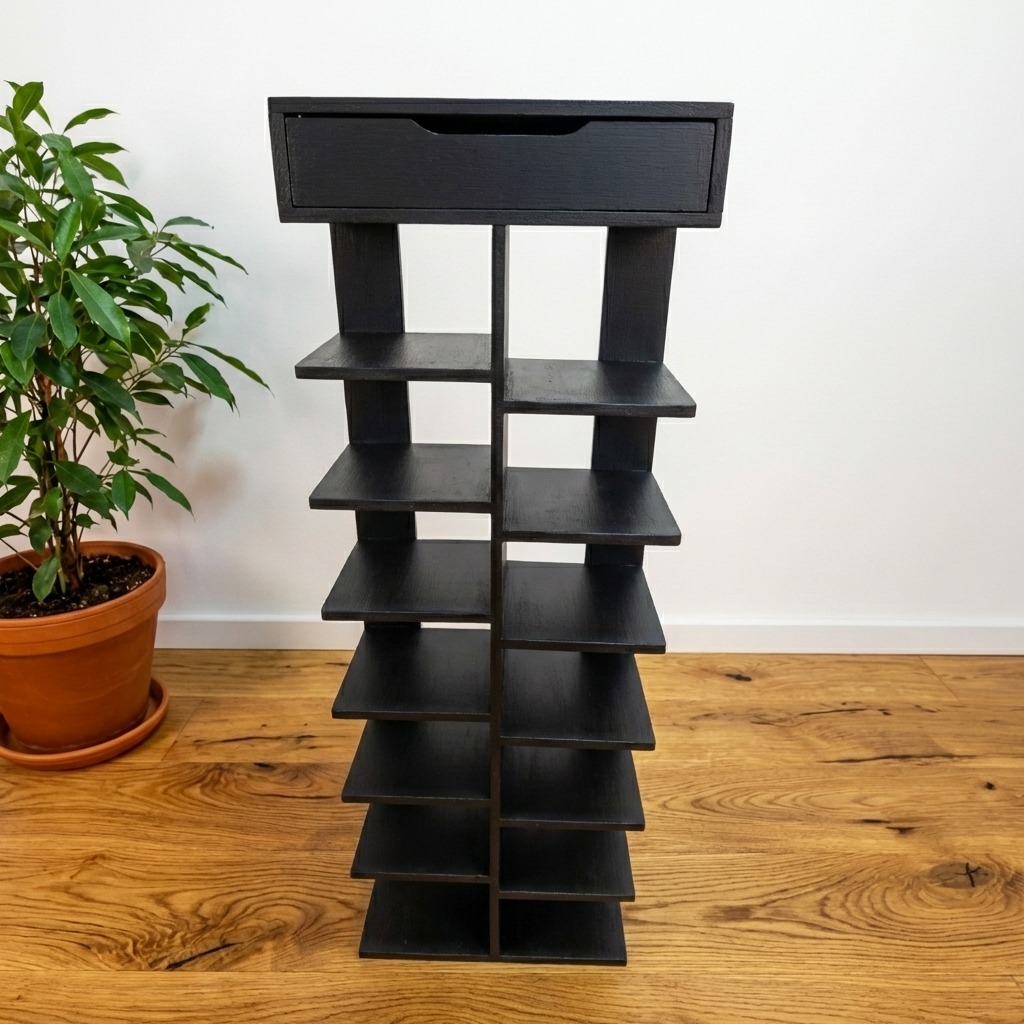 CAJON ZAPATERO 7 NIVELES COLOR NEGRO