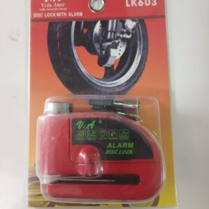 CANDADO DE MOTO CON ALARMA COLOR ROJO