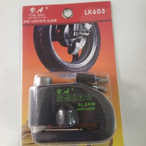 CANDADO DE MOTO CON ALARMA COLOR NEGRO